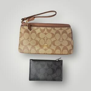Coach Signature Wristlet & Card Case Set